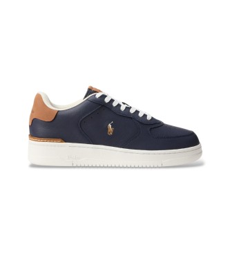 Polo Ralph Lauren para hombre. 809P07175001 Zapatillas Masters Court de piel marino (49), Plano, Cordones, Casual