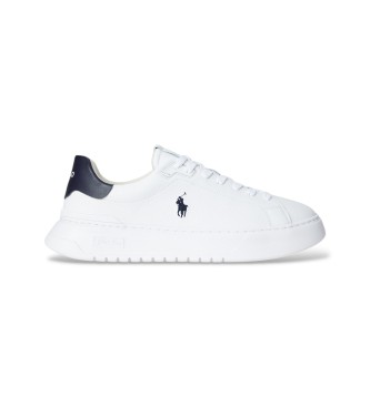 Polo Ralph Lauren para hombre. 809974097001 Zapatillas RLite Court de piel abatanada blanco (45), Plano, Cordones, Casual