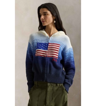 Polo Ralph Lauren Mulher Marinho Para 211A96251001 Camisola De Algodão Com Bandeira Da Marinha (Xl), Casual,