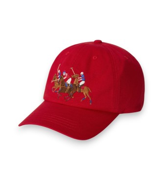 Polo Ralph Lauren unisex para niños. 322A96611001 Gorra de sarga de algodón con logotipo rojo (2/4años), Casual, moda infantil