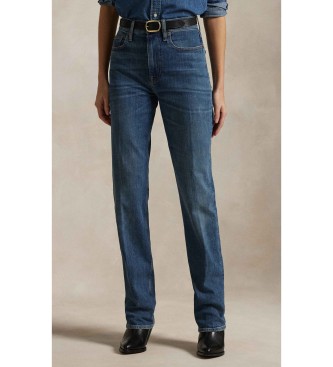 Polo Ralph Lauren para mujer. 211969392001 Vaqueros rectos de tiro alto azul (26/32), Casual, Algodón, Denim