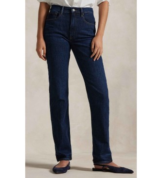 Polo Ralph Lauren för kvinnor. 211969407001 Blå högbyxade raka jeans (34/32), Casual, Bomull, Denim