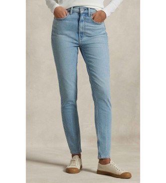 Polo Ralph Lauren para mujer. 211969390001 Jeans de Tiro Alto Super Slim azul (24/32), Casual, Algodón, Denim