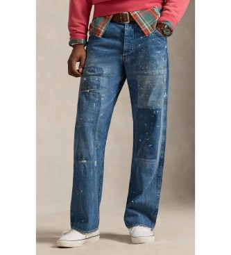 Polo Ralph Lauren para hombre. 710P02950001 Jeans Carpenter Relaxed Fit desgastados azul (30/32), Casual, Algodón, Denim