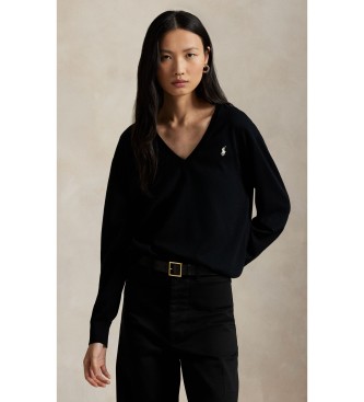 Polo Ralph Laurenvoor vrouwen. 211972105004 Jersey Parkside zwart (S), Casual, Katoen, Lange mouwen