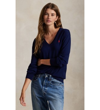 Polo Ralph Laurenvoor vrouwen. 211972105005 Jersey Parkside marineblauw (XS), Casual, Katoen, Lange mouwen