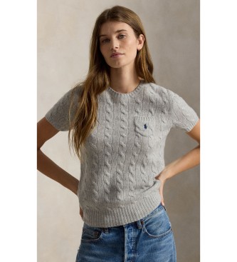 Polo Ralph Lauren Jersey Trenzado blanco gris