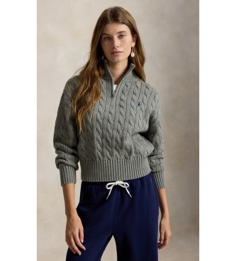 Polo Ralph Lauren Jersey de algodón en punto de ochos gris