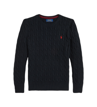Polo Ralph Lauren Jersey de algodón en punto de ochos negro ( 6/7años= 136/138cm)