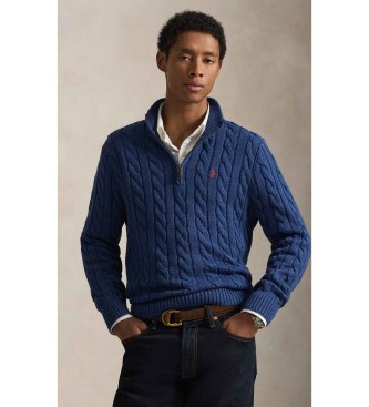Polo Ralph Lauren Homem Azul, Marinho Para 710810841023 Camisola De Malha De Algodão Azul-Marinho Em Malha Crua (L), Casual, Clássico