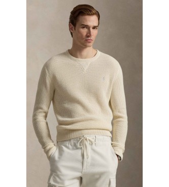 Polo Ralph Lauren para hombre. 710P04307004 Jersey de lana y algodón en punto waffle beige (M), Casual
