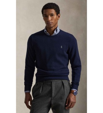 Polo Ralph Lauren para hombre. 710878292002 Jersey de lana y cachemira marino (L), Casual, Clásico