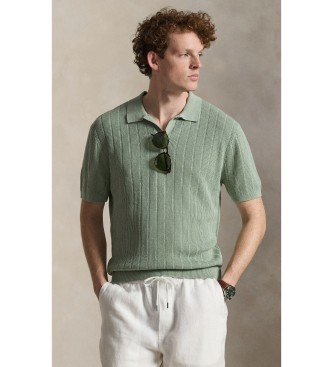 Polo Ralph Lauren Jersey de lino con cuello abierto verde