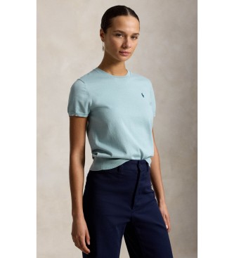 Polo Ralph Laurenvoor vrouwen. 211971872506 Turquoise T-shirt met korte mouwen en ronde hals (XS), Casual, Katoen