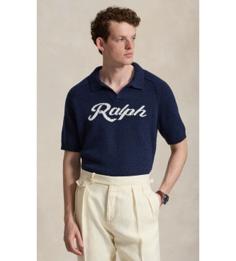 Polo Ralph Lauren för män. 710B32233001 Kortärmad tröja med Ralph-logotyp (XL), Casual, Lino, Kort ärm, Marino
