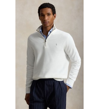 Polo Ralph Lauren för män. 710B18060001 Vit stickad tröja i piké och bomull (S), Casual