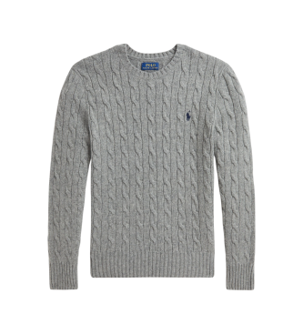 Polo Ralph Lauren Jersey en punto de ochos con cachemira gris ( 6/7años= 136/138cm)