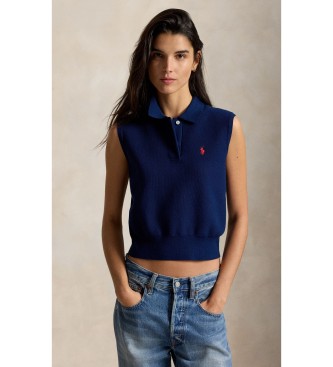 Polo Ralph Lauren Jersey tipo polo de algodón sin mangas marino