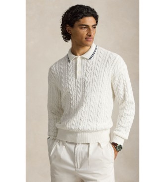 Para hombre. 710B17555001 Jersey tipo polo en punto de ochos (M), Casual, Algodón, Manga larga