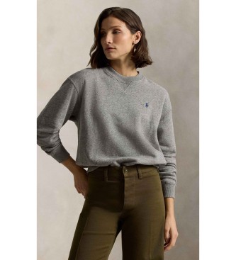 Polo Ralph Lauren Sudadera de felpa con cuello redondo gris