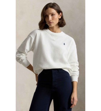 Polo Ralph Lauren Sudadera de felpa con cuello redondo blanco