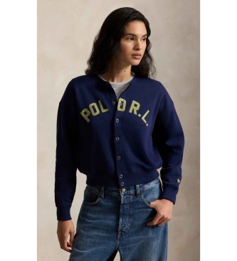 Polo Ralph Lauren para mujer. 211A96268003 Cárdigan Logo marino (L), Casual, Algodón