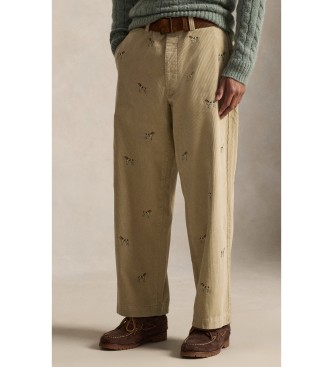 Polo Ralph Lauren para hombre. 710P02694001 Pantalón chino de pana beige (30/32), Casual, Algodón
