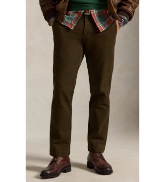 Polo Ralph Lauren para hombre. 710P03754002 Pantalón chino Manhasset elástico marrón (33/34), Casual, Algodón, Clásico