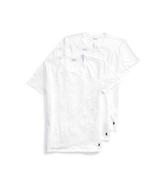 Polo Ralph Lauren para hombre. 714830304003 Paquete de 3 camisetas de cuello redondo blanco (XXL), Homewear, Algodón, Manga corta