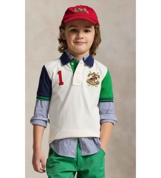 Polo Ralph Lauren para niño. 322A95790001 Polo de piqué con bloques de color blanco, verde (4años= 109/116cm), Casual, Algodón, Manga corta,