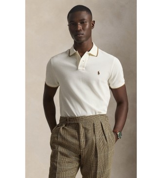 Para hombre. 710842621054 Polo de piqué Custom Slim Fit crema (M), Casual, Algodón, Manga corta
