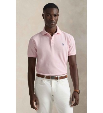Polo Ralph Lauren para hombre. 710B13479001 Polo de piqué Custom Slim Fit rosa (XXL), Casual, Algodón, Manga corta