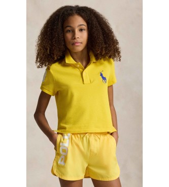Polo Ralph Lauren para niña. 313A95956004 Polo de piqué elástico con Big Pony amarillo (8/9años= 136/142cm), Casual, Algodón, Manga corta, m