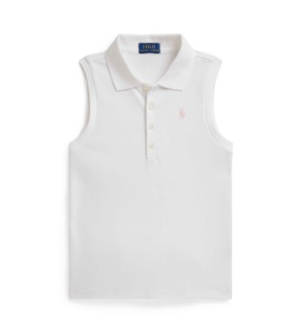 Polo Ralph Lauren Polo de piqué elástico sin mangas blanco ( 7años= 130/134cm)