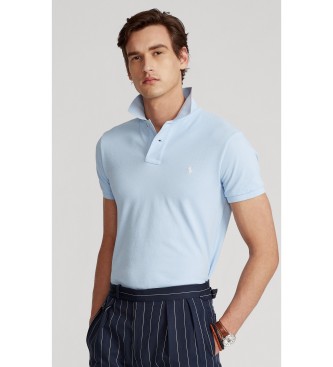Polo Ralph Lauren para hombre. 710795080016 Polo de piqué Slim Fit azul claro (M), Casual, Algodón, Manga corta