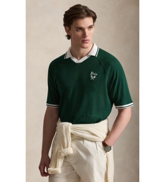 Polo Ralph Lauren för män. 710B19625001 Polo av pointelle-stickad trikå Relaxed Fit grön (S), Casual, Bomull, Kort ärm