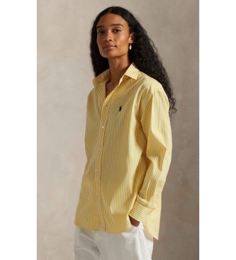 Polo Ralph Lauren para mujer. 211910743501 Camisa de algodón con rayas Relaxed Fit amarillo (M), Casual, Manga larga