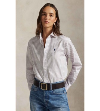 Polo Ralph Lauren para mujer. 211910743502 Camisa de algodón con rayas Relaxed Fit blanco roto (XS), Casual, Manga larga