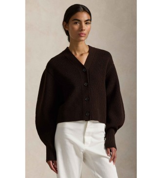 Polo Ralph Lauren Mulher Marrom Para 211A96255001 Casaco De Malha De Lã Castanho (S), Casual