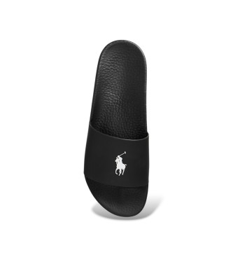 Polo Ralph Lauren para hombre. 809852071011 Sandalias con caballo marca de la casa negro 3
