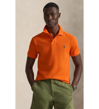 Polo Ralph Lauren para hombre. 710795080025 Polo de piqué Slim Fit naranja (L), Casual, Algodón, Manga corta