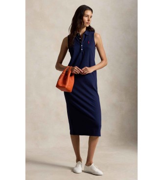 Polo Ralph Lauren för kvinnor. 211968292002 Poloklänning i marin bomull med stretch (XS), Casual, Ärmlös / Hängselbyxor, Marino