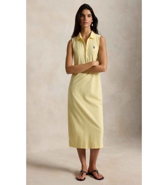 Polo Ralph Lauren för kvinnor. 211968292005 Poloklänning i bomull med stretch gul (XXS), Casual, Ärmlös / Hängselbyxor