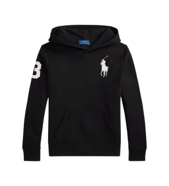 Polo Ralph Lauren Sudadera de felpa con capucha y Big Pony negro ( 6/7años= 136/138cm)