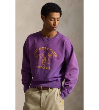 Polo Ralph Lauren Sudadera de felpa con gráfico vintage lila