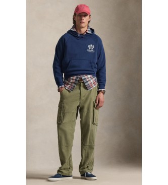 Polo Ralph Lauren para hombre. 710B14581001 Sudadera de felpa con gráfico vintage marino (M), Casual, Algodón 3