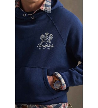 Polo Ralph Lauren para hombre. 710B14581001 Sudadera de felpa con gráfico vintage marino (M), Casual, Algodón 4