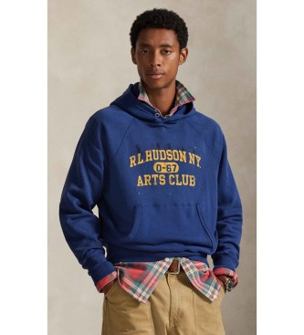 Polo Ralph Lauren para hombre. 710P04975001 Sudadera de felpa con gráfico vintage azul (M), Casual, Algodón
