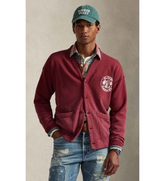 Polo Ralph Lauren para hombre. 710P04976001 Sudadera de felpa con gráfico vintage burdeos (L), Rojo, Casual, Algodón