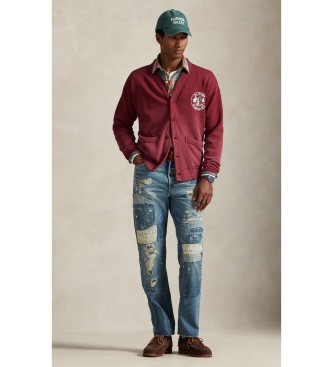 Polo Ralph Lauren para hombre. 710P04976001 Sudadera de felpa con gráfico vintage burdeos (L), Rojo, Casual, Algodón 3